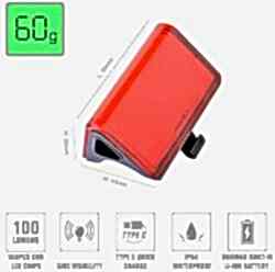 EASTPOWER BRIGIVA LW-R200 100 LM IP64 SU GEÇİRMEZ USB ARKA FAR - 4